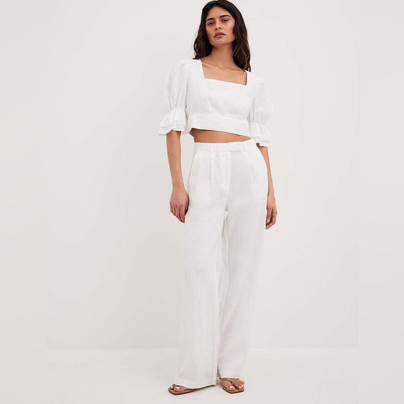 NA-KD | Linen Wide Leg Pants - Picture 1 of 8